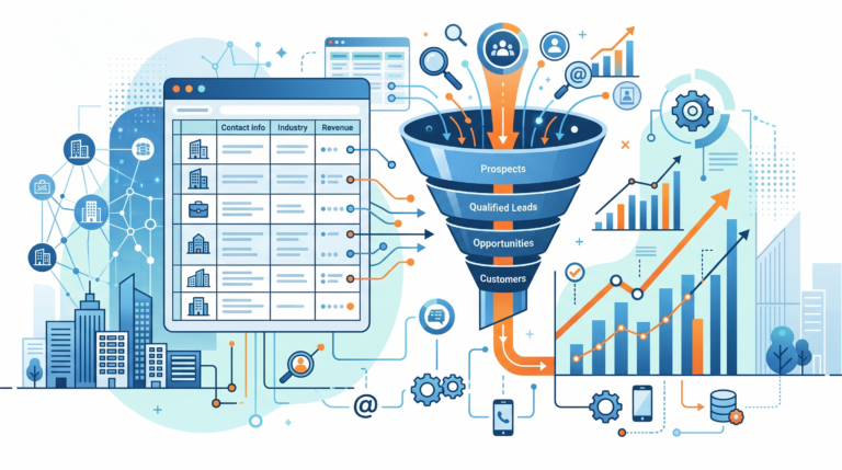 Lista de empresas para prospecção segmentada e funil de leads B2B qualificados da FalcoLeads
