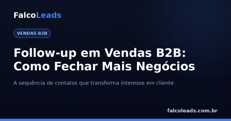 Follow-up em vendas B2B: capa do guia da FalcoLeads