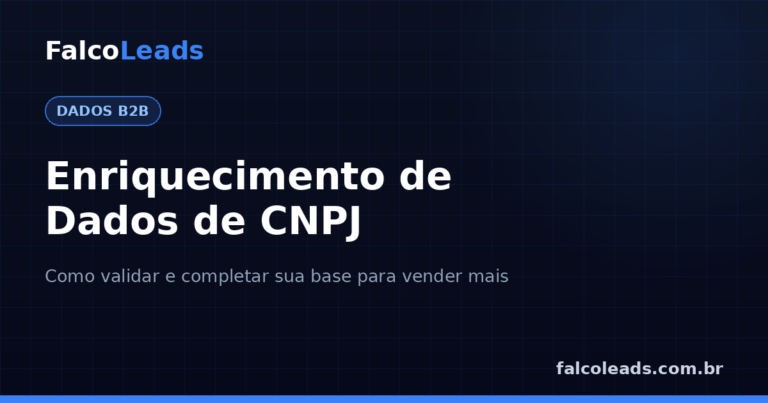 Enriquecimento de dados de CNPJ: capa do guia da FalcoLeads