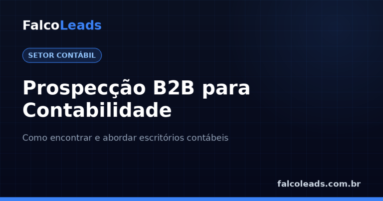 Prospecção B2B para contabilidade: capa do guia da FalcoLeads