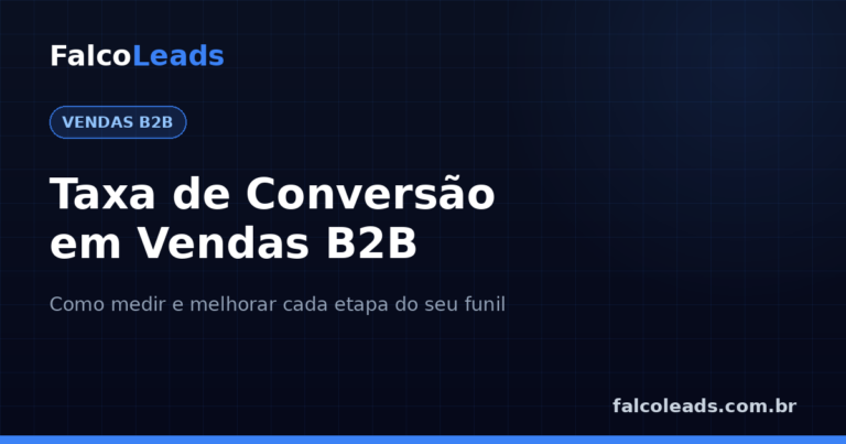 Taxa de conversão em vendas B2B: capa do guia da FalcoLeads