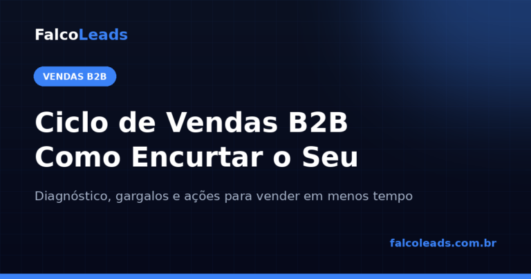 Ciclo de vendas B2B: capa do artigo da FalcoLeads sobre como encurtar o ciclo comercial