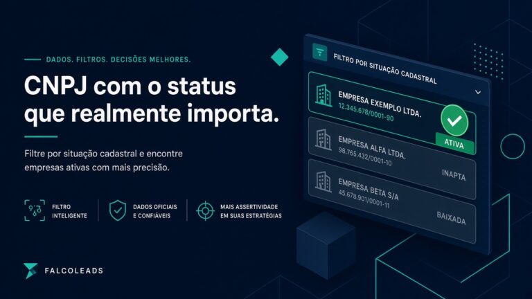 Status cadastral prospecção B2B — filtro de CNPJs ativos