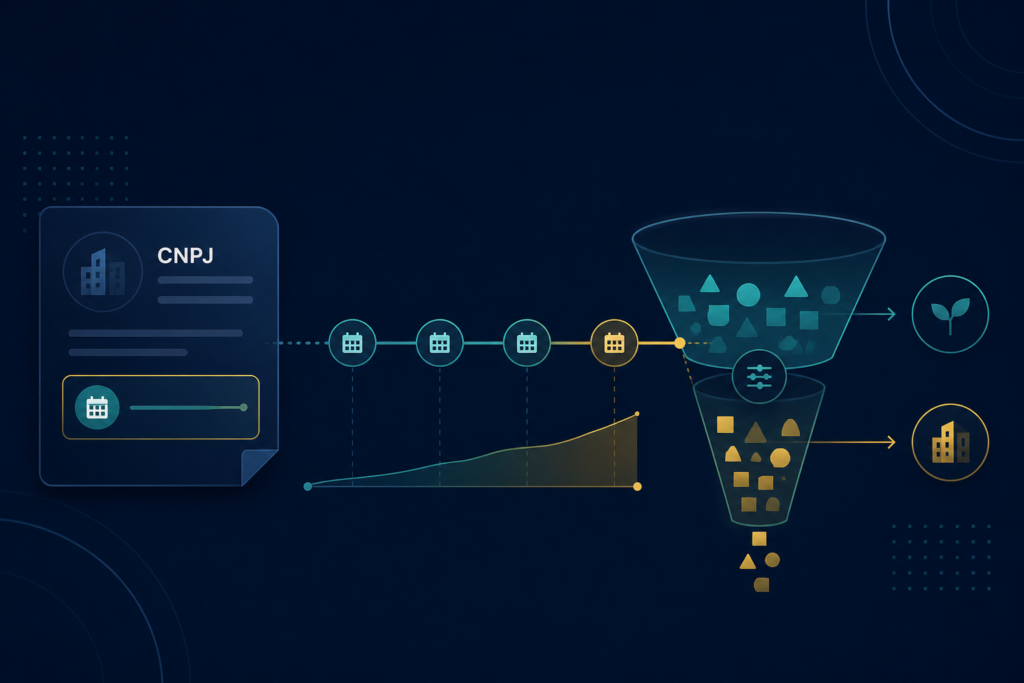 Data de abertura do CNPJ como filtro na prospecção B2B de empresas novas e maduras