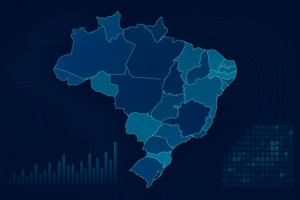 Lista de empresas por estado no mapa do Brasil para prospecção B2B