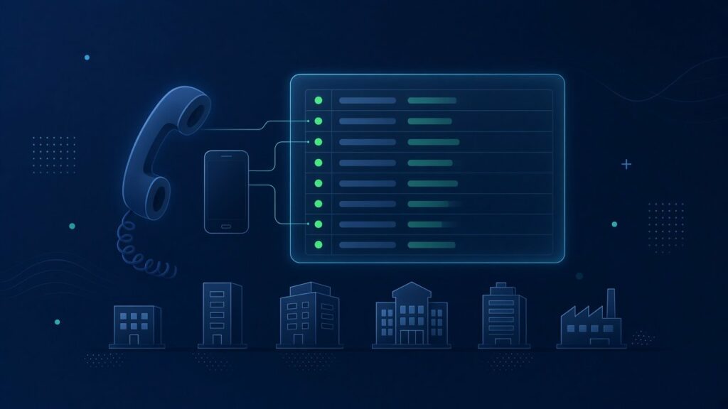 Lista de empresas com telefone organizada em planilha para prospecção B2B por ligação